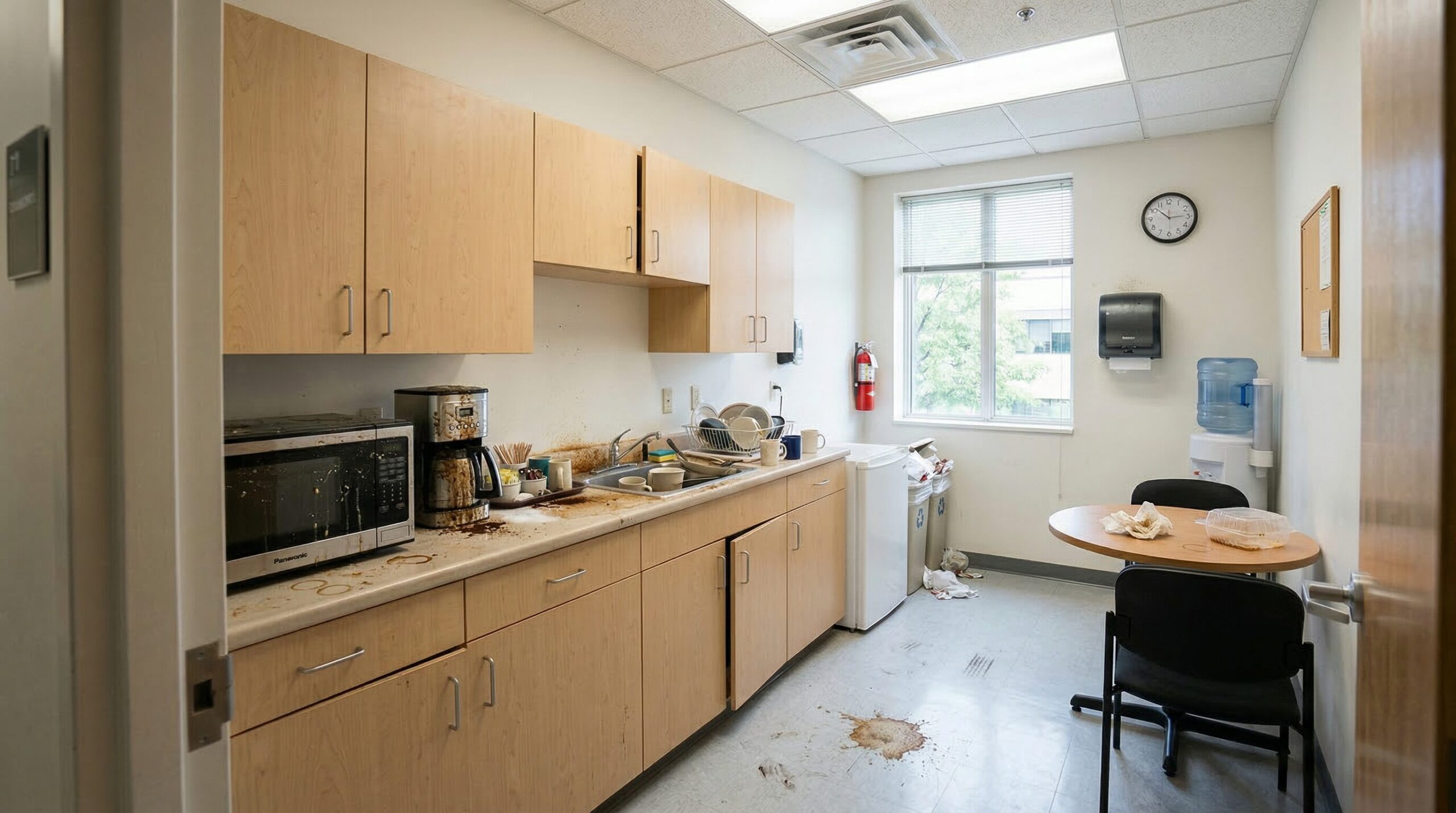 Before — Neglected Office Breakroom